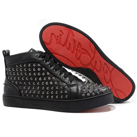 louis vuitton high top black|christian Louboutin spiked sneakers.